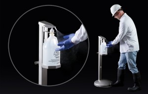 EZ Step Portable Foot Activated Dispenser. Image Credit: Best Sanitizers Inc. 
