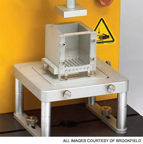 Back extrusion used to measure fruit purée.